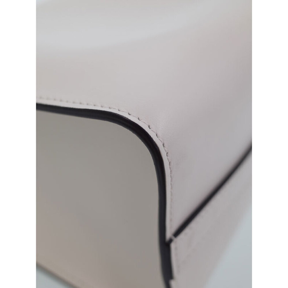PRADA Embossed Triangle Logo Tote Bag White - Picture 5 of 9